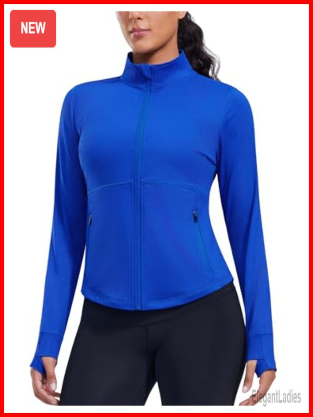 Women's Cropped Workout Jacket Lightweight Full Zip Running Jacket